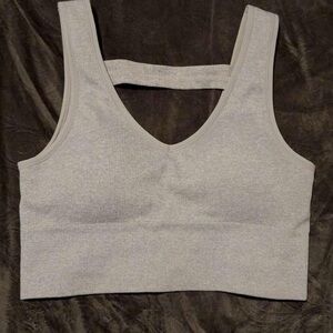 Grey cotton sports bra
